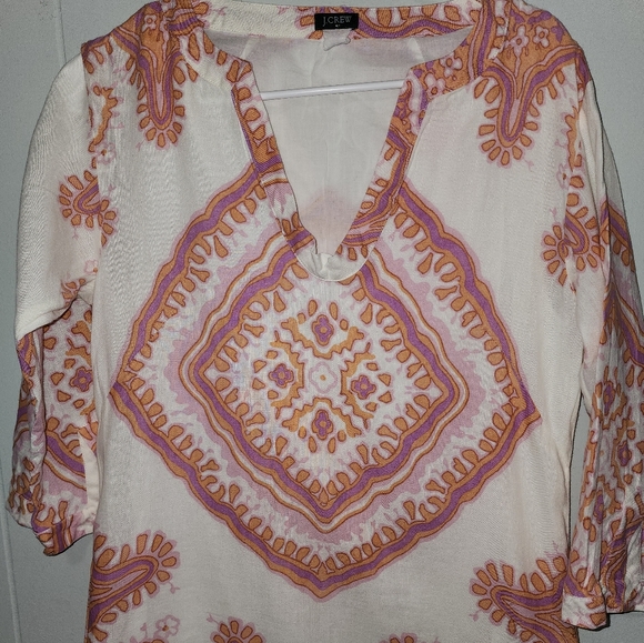 J. Crew Gorgeous 😍 , Orange , And Purple , Boho , Style Dress - Picture 14 of 16